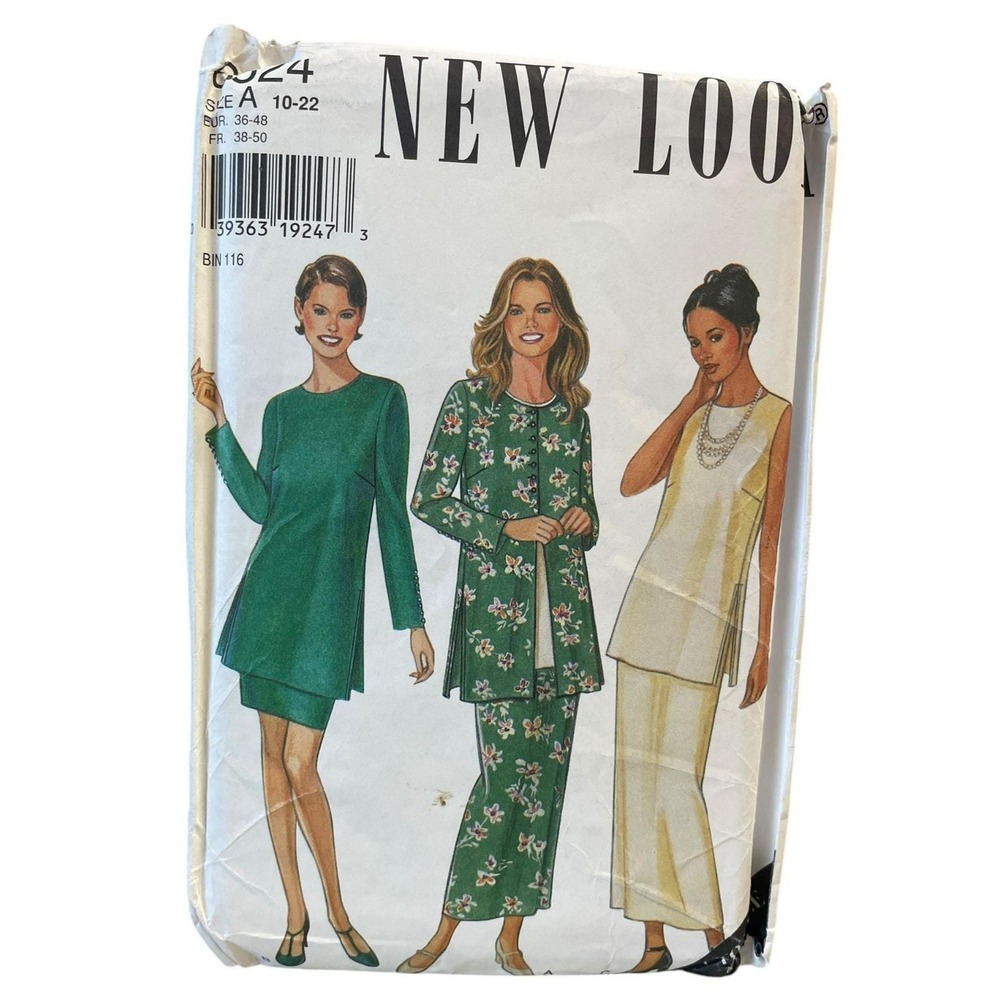 New Look 6524 Sewing Pattern Misses Tunics Jackets & Skirts 10-22